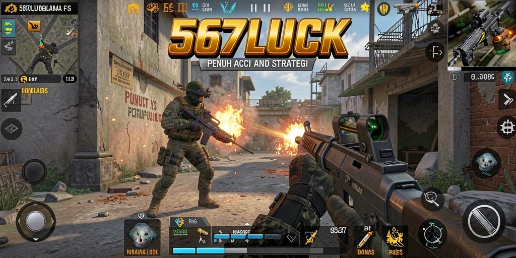 Tampilan mendebarkan dari pertempuran lengkap di 567LUCK.