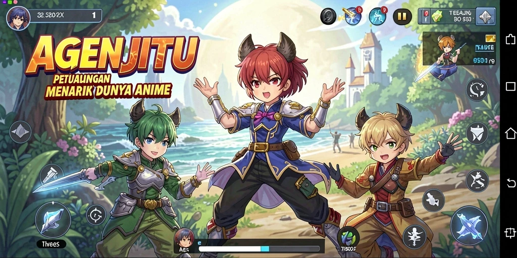 Gameplay AGENJITU yang menarik dan penuh warna.