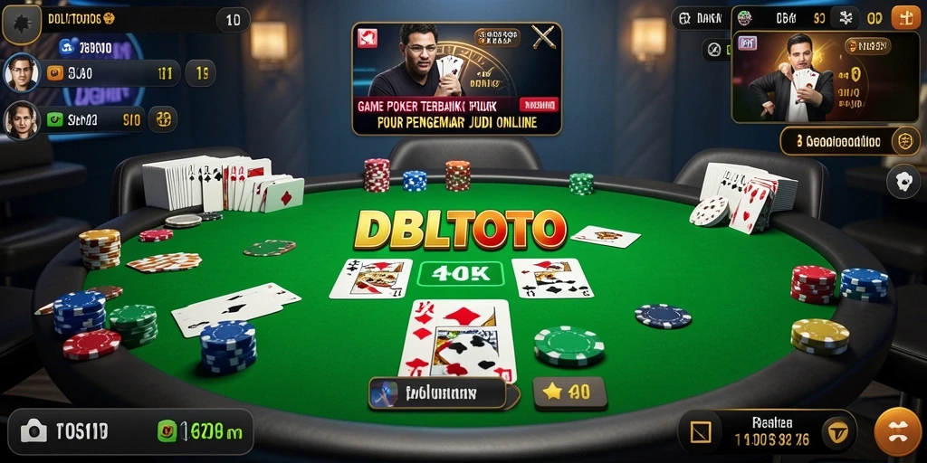 Tampilan gameplay Poker yang seru dan interaktif di DBLTOTO.