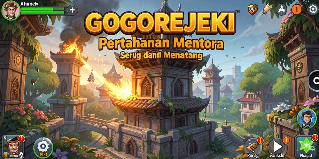 Tampilan gameplay seru GOGOREJEKI dalam Tower Defense.