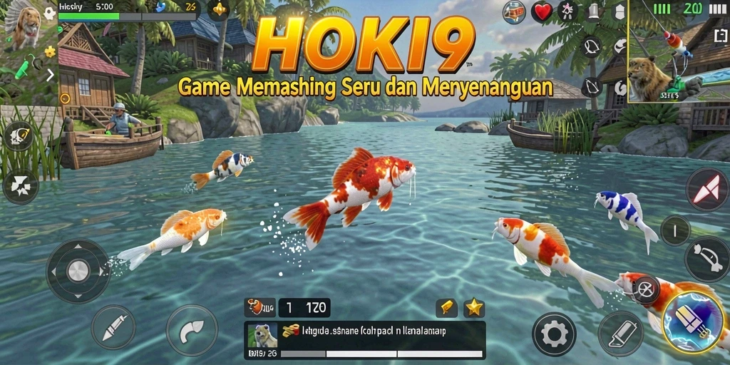 Screenshot gameplay HOKI9 memperlihatkan aksi memancing yang mendebarkan.