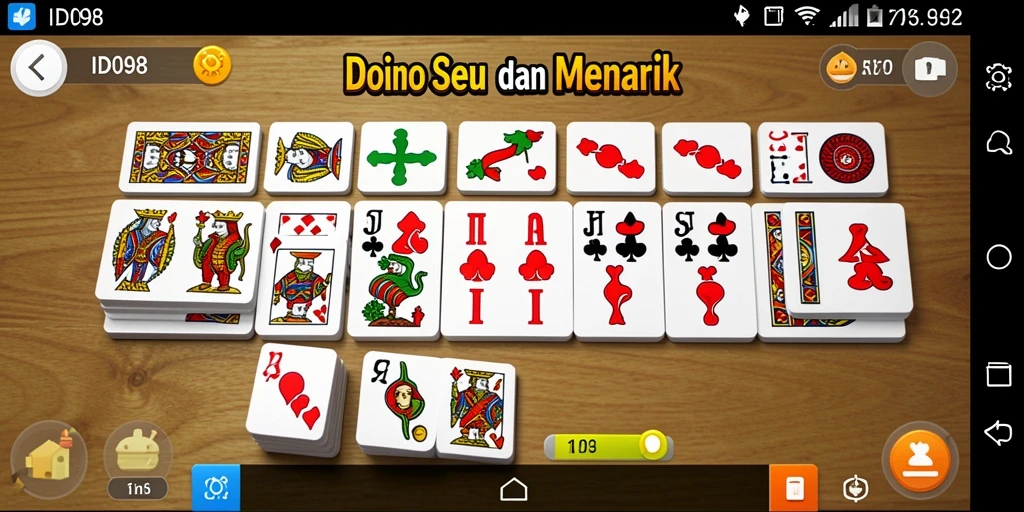 Tampilan gameplay seru di ID098 saat bermain domino.