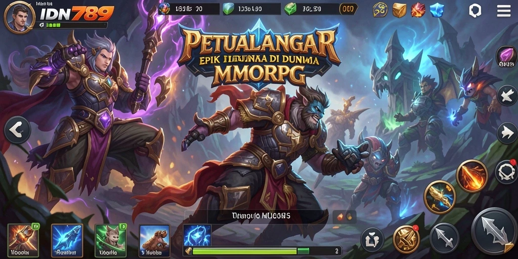 Screenshot gameplay IDN789 menampilkan aksi petualangan epik dalam MMORPG.