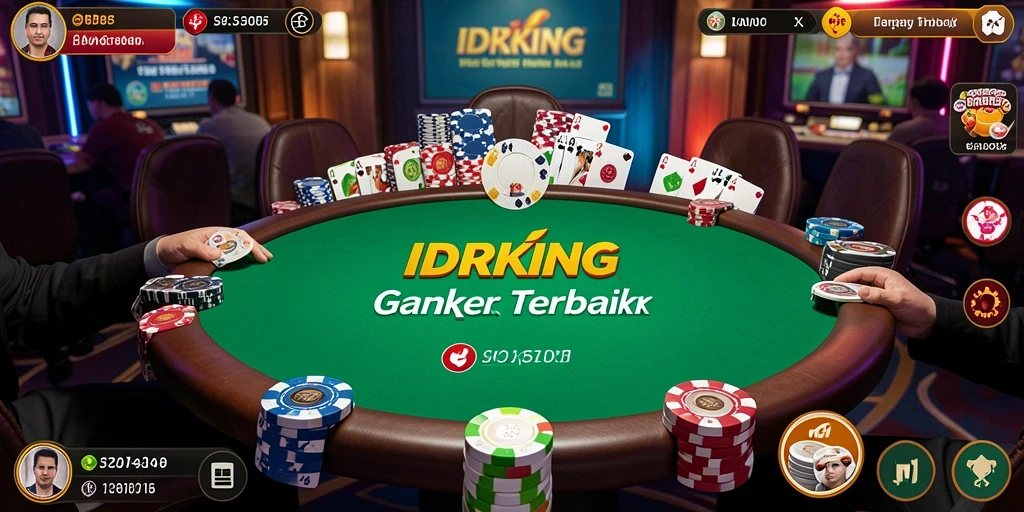 Tampilan permainan Poker yang mendebarkan dalam IDRKING.
