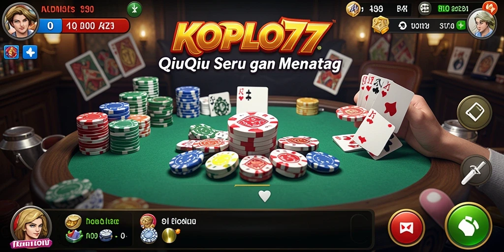 Tampilan gameplay seru KOPLO77 yang menampilkan kartu QiuQiu.