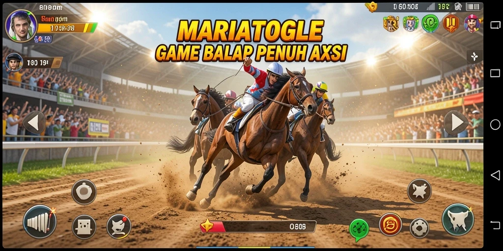 Gameplay MARIATOGEL yang seru dan menegangkan di lintasan balap.