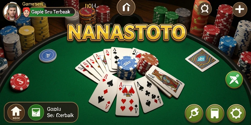 Tampilan gameplay seru dalam NANASTOTO yang menunjukkan permainan Gaple.