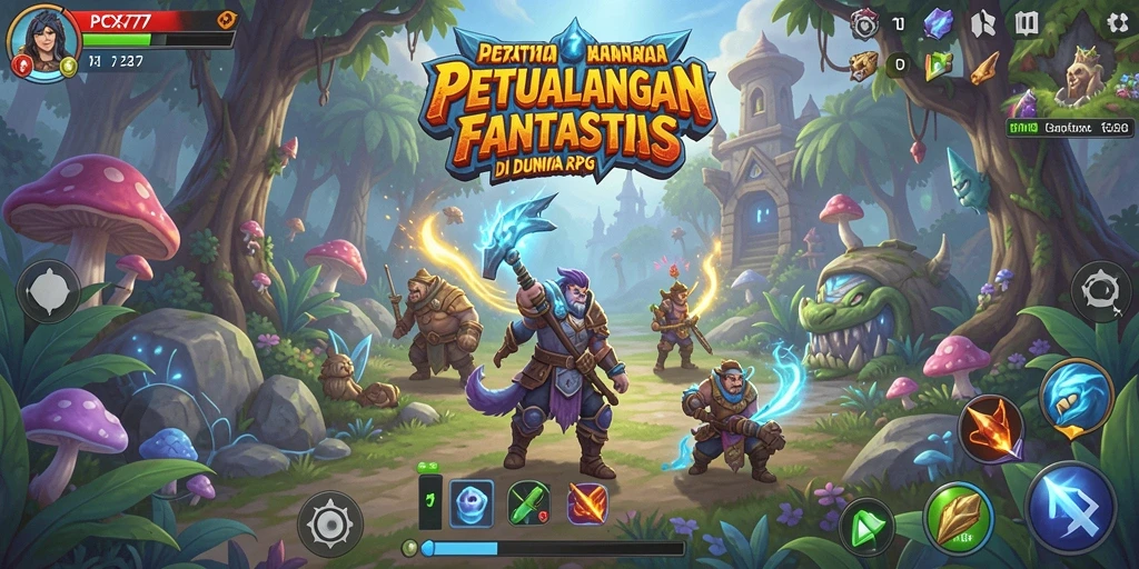 Screenshot gameplay PCX777 menampilkan aksi pertempuran yang seru dan grafis yang indah.