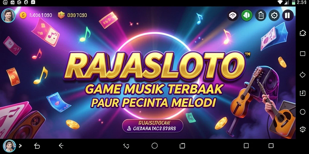 Screenshot gameplay RAJASLOTO menampilkan pemain menikmati lagu dengan irama melodius.