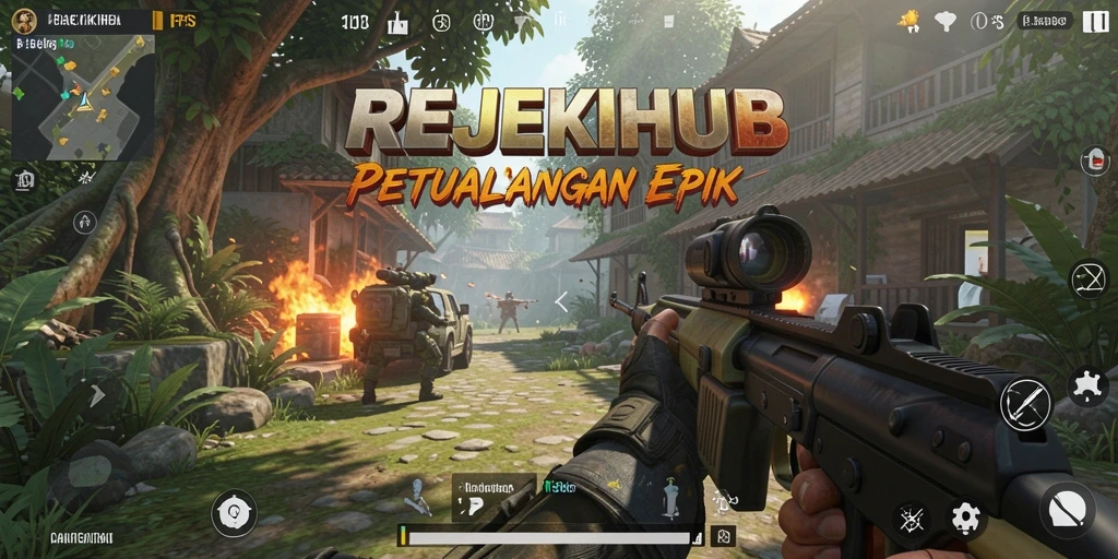 Tangkapan layar gameplay REJEKIHUB yang menegangkan saat pertempuran FPS.
