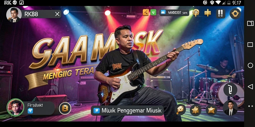 Tampilan permainan RK88 yang seru dengan berbagai lagu menarik.