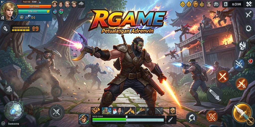 Tampilan dinamis RPGAME dengan aksi pertarungan yang seru.