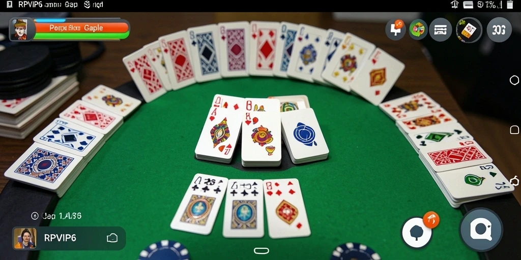 Screenshot menunjukkan gameplay seru RPVIP6 dalam permainan Gaple.