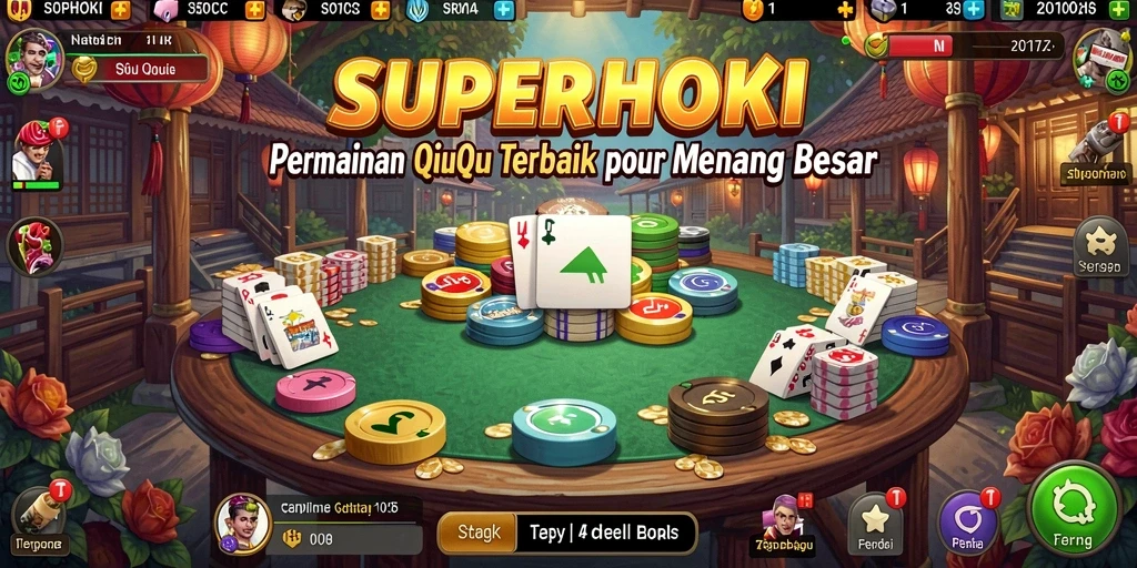 Screenshot gameplay <strong>SUPERHOKI</strong> yang menampilkan serunya bermain QiuQiu.