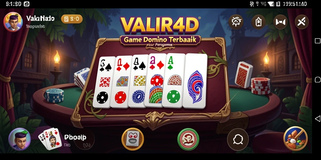 Screenshot menampilkan gameplay seru dalam game Domino VALIR4D.
